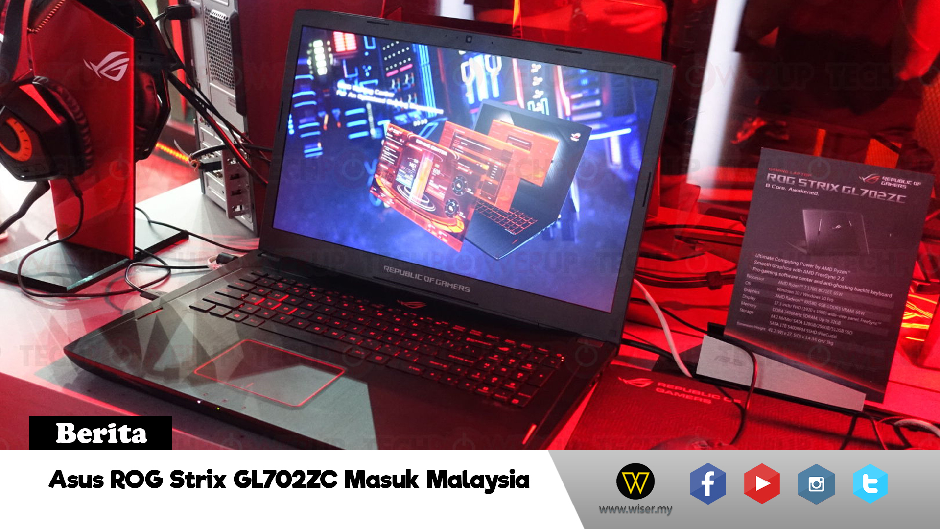 ASUS ROG Strix GL702ZC Dibawa Masuk Untuk Pasaran Tempatan