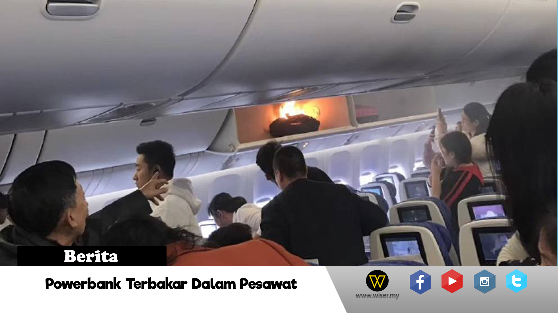 Video Powerbank Terbakar Dalam Pesawat