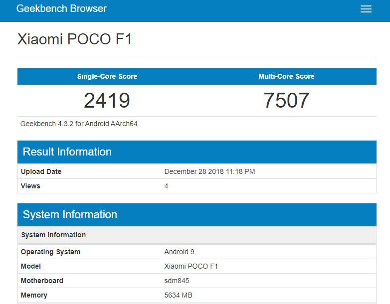 Xiaomi Pocophone F2 Tersenarai Di Laman Penanda Aras Geekbench