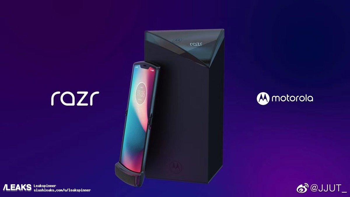 Imej Ini Menggambarkan Peranti Boleh Lipat Motorola Razr Beserta Kotak Bungkusan