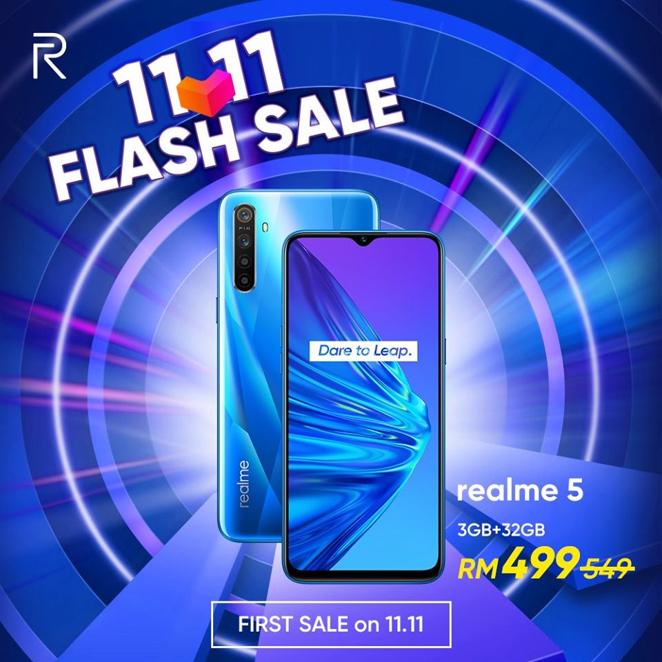 Dapatkan Potongan RM50 Bagi Pembelian Realme 5 Sempena Lazada 11.11 Sale